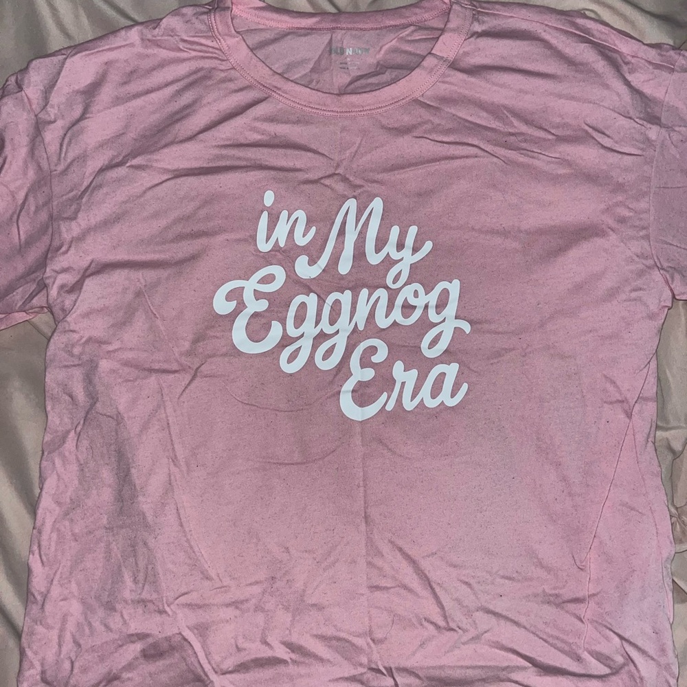 Old Navy Pink Christmas Pajama Shirt
